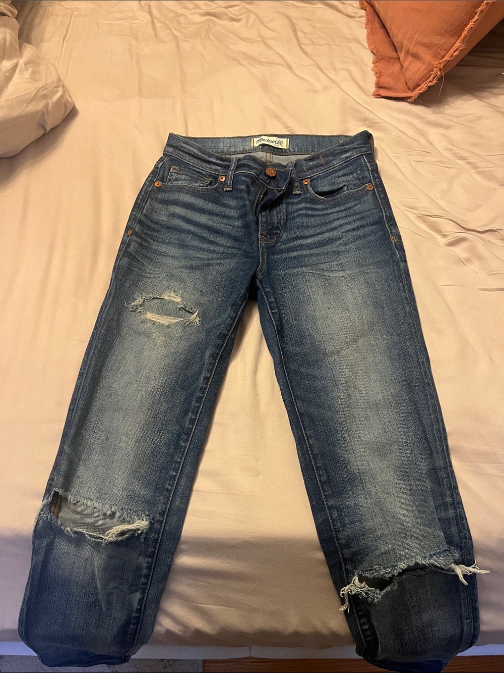 Madewell Skinny Distressed Blue Jeans